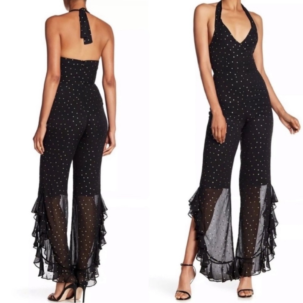 NWT Amanda Uprichard Moonlight Star Print Backless Roper Jumpsuit Size XS
